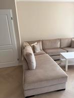 Bankstel Taupe/Beige Velvet Hoekbank (Koudschuim), Ophalen, Zo goed als nieuw