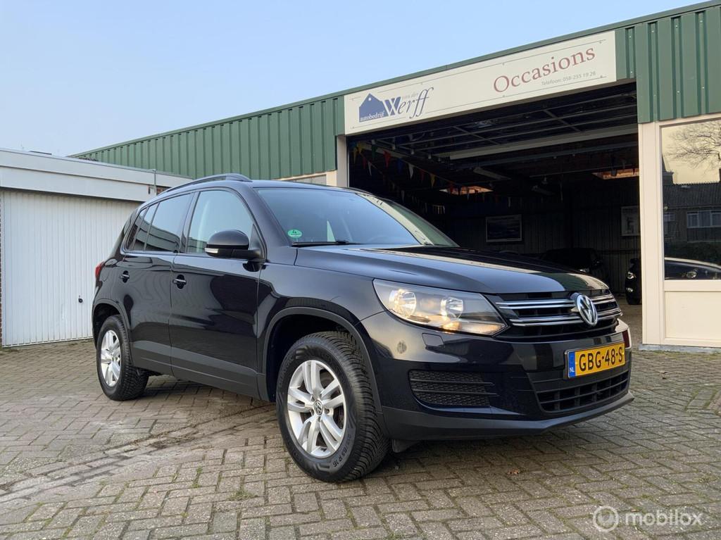 Volkswagen Tiguan 1.4 TSI,Cruise,Nav,Stoelverw,Pan.dak,Camer, Voorwielaandrijving, Euro 5, Gebruikt, Zwart