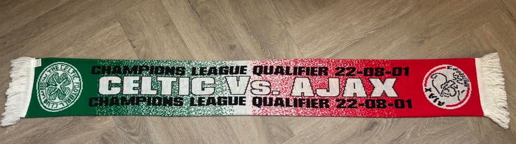 Celtic - Ajax sjaal 22-08-2001, Ophalen of Verzenden, Ajax, Vaantje of Sjaal