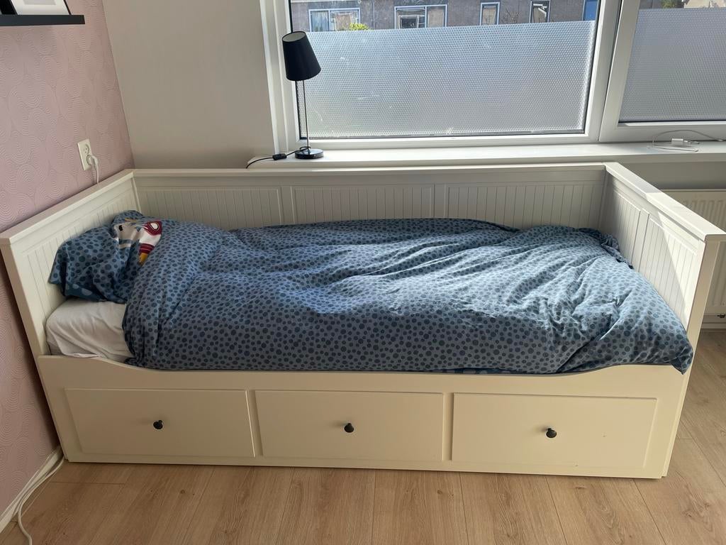 Ikea Hemnes Bedbank - Wit, uitschuifbaar met lades, Ophalen, Ikea, Ikea, Wit