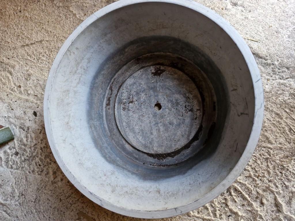 Plantenbak blauw/grijs buiten, Tuin en Terras, Bloembakken en Plantenbakken, Ophalen, Kunststof, Gebruikt, Minder dan 30 cm