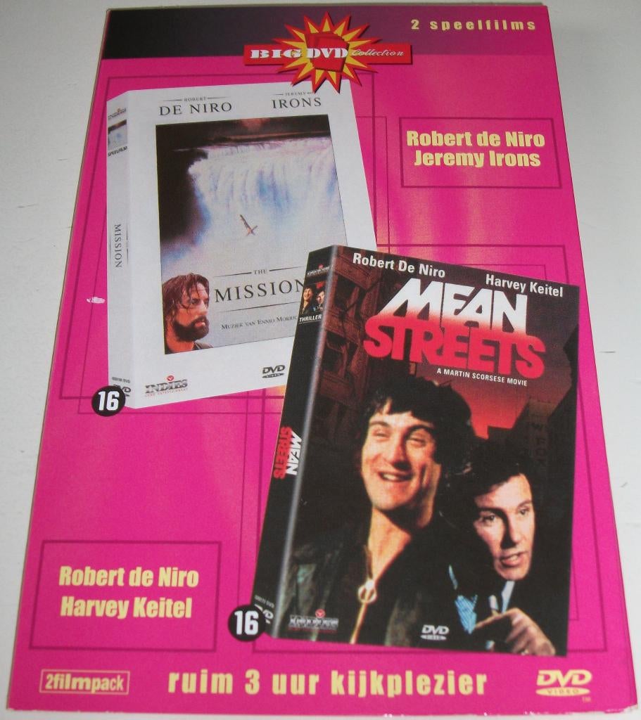 Film-Pack *** MISSION & MEAN STREETS *** 2 Films, Vanaf 16 jaar, Ophalen of Verzenden, Zo goed als nieuw
