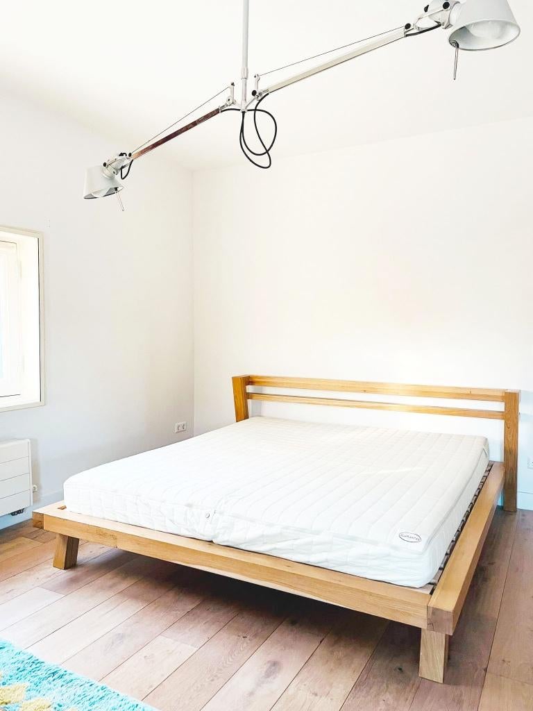 COCO-MAT complete set: bed, matras (200x180cm) – zeer goed, Ophalen, Bruin, Handgemaakt met 100% natuurlijke materialen en duurzaam