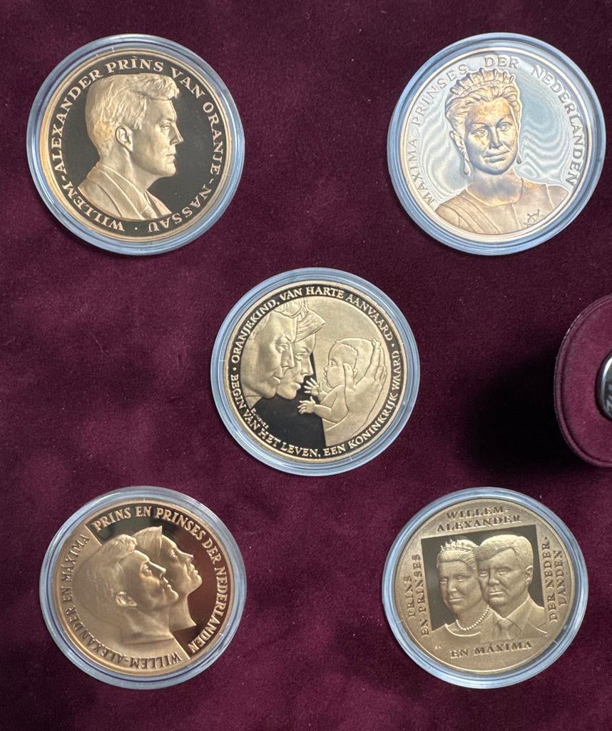 Het Kroonprinselijk Gezin Munten Set, Postzegels en Munten, Munten | Nederland, Setje, Koningin Beatrix, Geboorte of Huwelijk