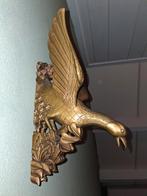 Houtsnijwerk goud vogel eend.
Wanddecoratie., Ophalen of Verzenden