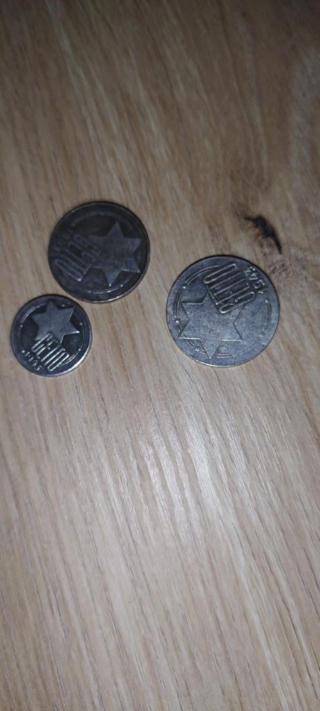 Joods Oorlogsgeld WW2 (Cetto) - Set van 3 munten, Ophalen of Verzenden, Vóór koninkrijk, Setje