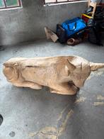 Unieke handgesneden houten stier - indrukwekkende decoratie, Ophalen of Verzenden