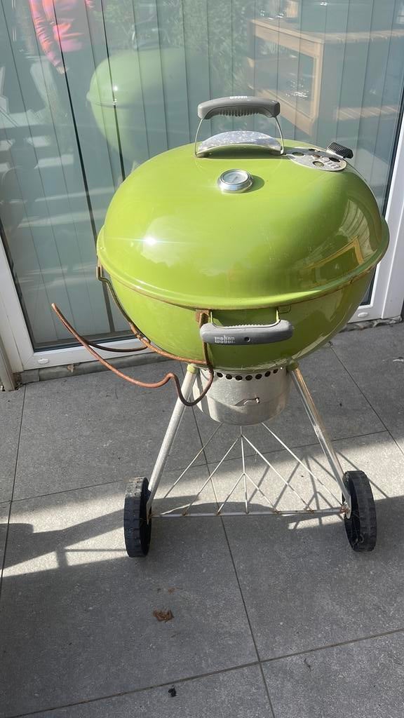 Weber large size groot maat groen gebruikt bbq, Ophalen, Zo goed als nieuw