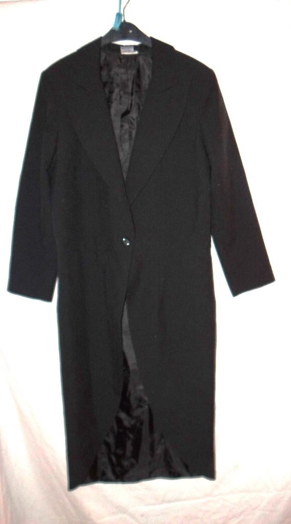 Leuke zwarte SLIPJAS/PARTY jas/CARNAVAL jas (1), Ophalen, Carnaval, Kleding, Maat 36 (S)