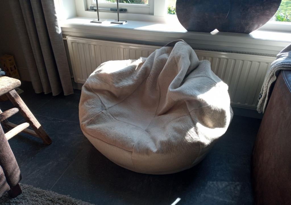 Zitzak echt koeien leer, Ophalen, Zo goed als nieuw