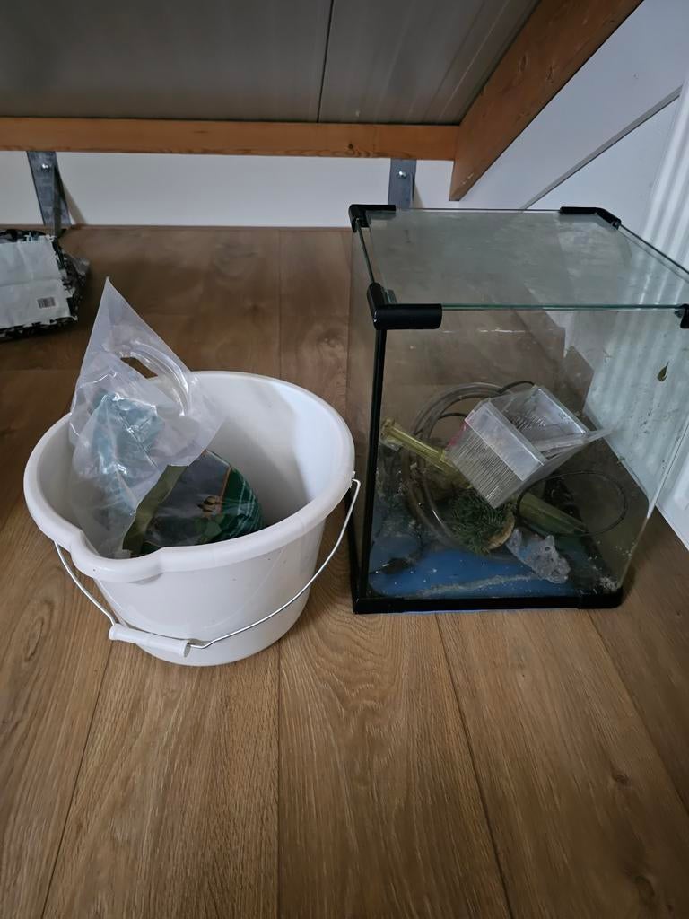 Nano aquarium met toebehoren, Ophalen, Gebruikt, Leeg aquarium