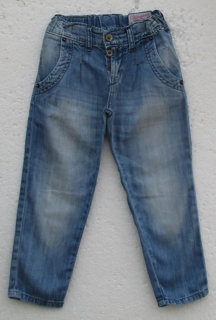 wijde jeans van vingino maat 104, Kinderen en Baby's, Kinderkleding | Maat 104, Broek, Meisje, Ophalen of Verzenden, Zo goed als nieuw