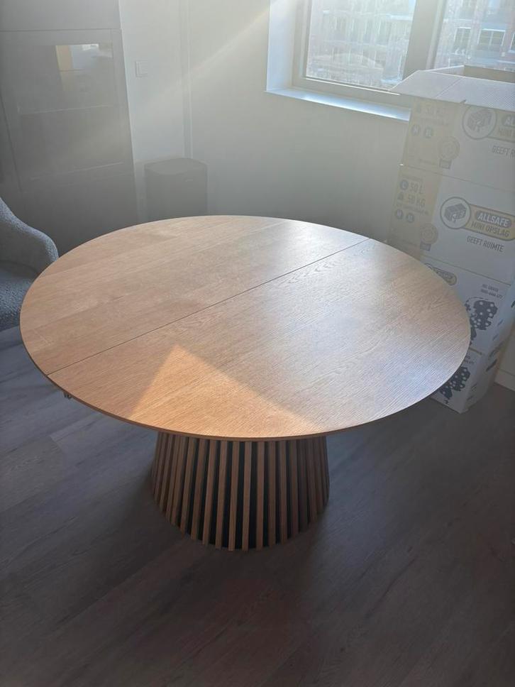 Eettafel Irene + (optioneel) 6x eetkamerstoel Noah, Huis en Inrichting, Tafels | Eettafels, Zo goed als nieuw, 100 tot 150 cm