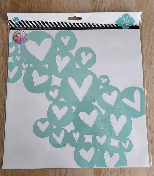 Heidi Swapp 12x12 inch Stencil Hearts #1772 *laatste*, Hobby en Vrije tijd, Scrapbooking, Nieuw, Frame of Mal, Overige merken