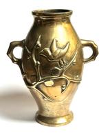Antieke Japanse Bronzen Vaas - Vogeldecor, Ophalen of Verzenden