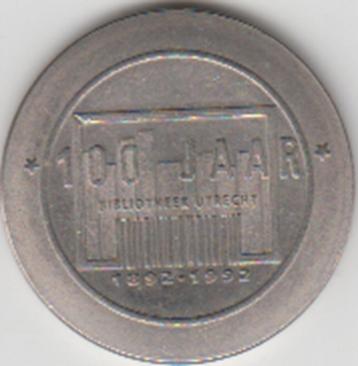 Penning 100 Jaar Bibliotheek Utrecht 1892-1992 1 Dommetje beschikbaar voor biedingen