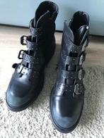 Stoere zwarte biker boots met gespen merk Progetto maat 39, Kleding | Dames, Schoenen, Nieuw, Lage of Enkellaarzen, Progetto, Ophalen of Verzenden