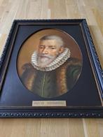 Prent op hout ingelijst Johan van Oldenbarneveld 51 x 41 cm, Minder dan 50 cm, 50 tot 75 cm, Nvt 2de hands, Nvt 2de hands