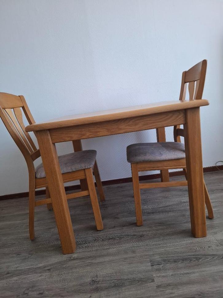 Compacte massief eiken tafel, Huis en Inrichting, Tafels | Eettafels, Zo goed als nieuw, 50 tot 100 cm, 50 tot 100 cm, Vier personen