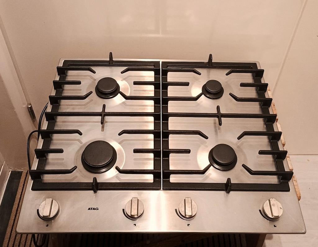 Atag 4-pits inbouw gaskookplaat 60 cm breed Model HG6411BBA, Ophalen, Gebruikt, ., 4 kookzones