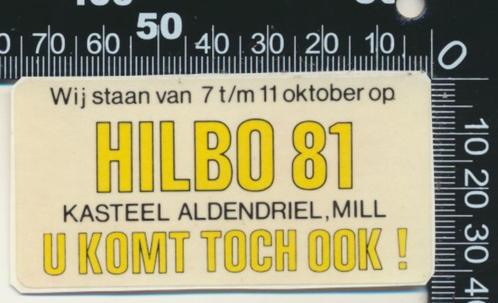 Sticker: Hilbo 1981 - Mill, Verzamelen, Stickers, Zo goed als nieuw, Bedrijf of Vereniging, Ophalen of Verzenden