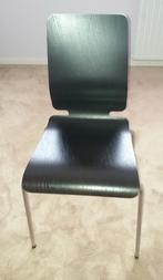 Stoel-bureaustoel hout bruin met metalen frame, Huis en Inrichting, Stoelen, Ophalen, Gebruikt, Bruin, Vier