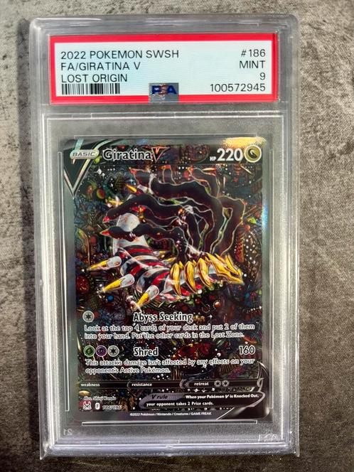 POKEMON PSA 9 GIRATINA V 186/196 - LOST ORIGIN, Hobby en Vrije tijd, Verzamelkaartspellen | Pokémon, Zo goed als nieuw, Losse kaart