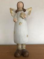 Kerstengel engel aardewerk 35 cm hoog wit bruin goud, Ophalen of Verzenden, Zo goed als nieuw