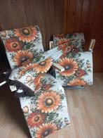 Vintage Tuinset: tafel, 2 relax stoelen en parasol, Tuin en Terras, Tuinsets en Loungesets, Ophalen