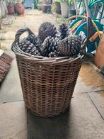 Mand met grote dennenappels, Tuin en Terras, Ophalen, Zo goed als nieuw, Rond, Minder dan 60 cm