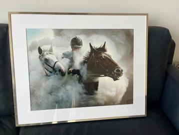 Grote foto van paarden tijdens strandoefening Prinsjesdag beschikbaar voor biedingen