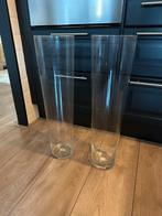 2 Hoge Glazen Vazen - 80cm, Huis en Inrichting, Ophalen, Overige kleuren, 75 cm of meer, Glas