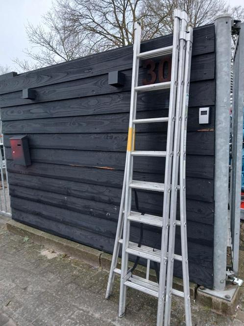 Altrex Rocky 3 delige ladders 3x8 3x10 3x12 of 3x14, Doe-het-zelf en Verbouw, Ladders en Trappen, Zo goed als nieuw, 4 meter of meer