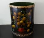 Handbeschilderde houten prullenbak, jaren ’60 stijl antiek, Antiek en Kunst, Ophalen of Verzenden