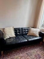 Zwart leren bank Landskrona van Ikea, Ophalen, Gebruikt, Leer