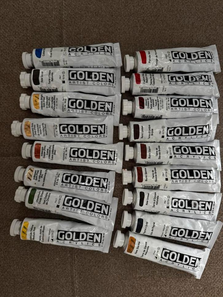 14x GOLDEN Heavy Body Acryl Tubes 59 ml., Hobby en Vrije tijd, Schilderen, Nieuw, Ophalen of Verzenden