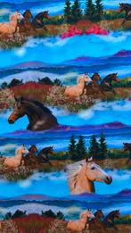 Paarden tricot, Hobby en Vrije tijd, Stoffen en Lappen, 120 cm of meer, Ophalen of Verzenden, Zo goed als nieuw, Katoen