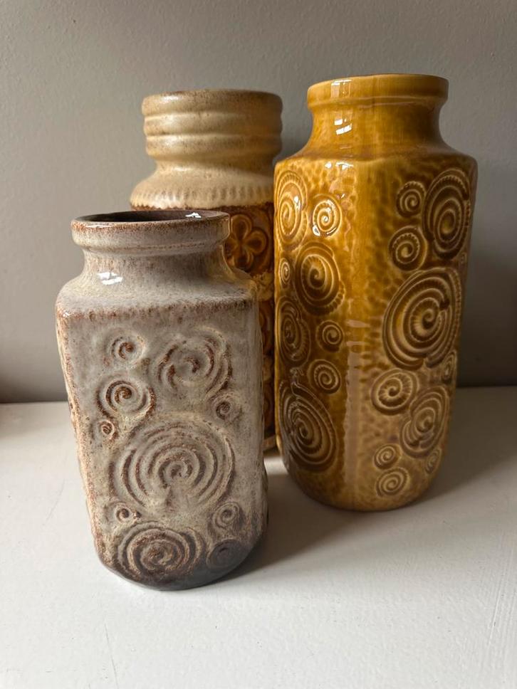 West Germany Vaas Set - Vintage, Huis en Inrichting, Woonaccessoires | Vazen, Gebruikt, Overige kleuren, 75 cm of meer, Aardewerk of Porselein