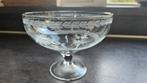Kristallen schaal op poot met gravures, Antiek en Kunst, Ophalen