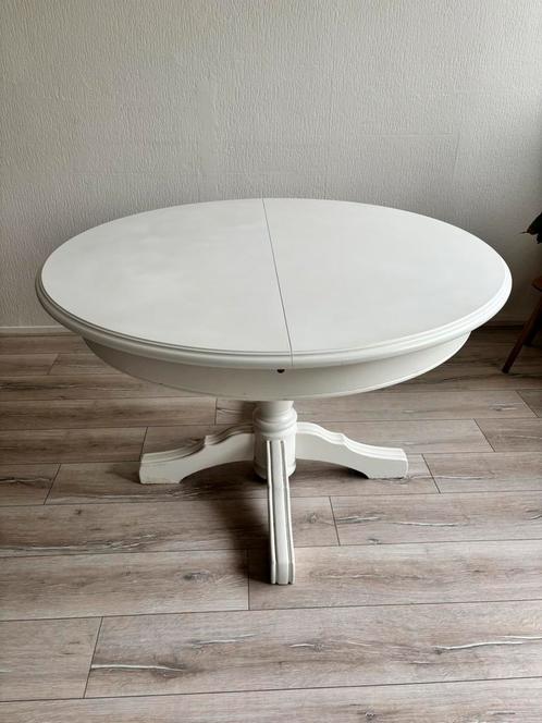 Uitschuifbare ronde/ovale eettafel tot 8/10 personen, Huis en Inrichting, Tafels | Eettafels, Zo goed als nieuw, 50 tot 100 cm