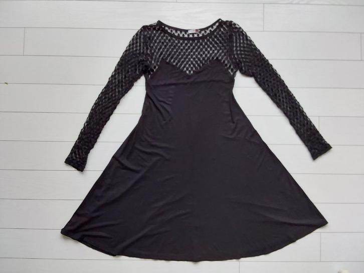 PepperZ maat M zwarte jurk kant kerst feestjurk, Kleding | Dames, Jurken, Zo goed als nieuw, Maat 38/40 (M), Zwart, Knielengte