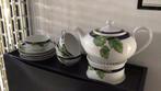 Theepot,theelicht en 4 theekopjes, Antiek en Kunst, Antiek | Servies compleet, Ophalen of Verzenden