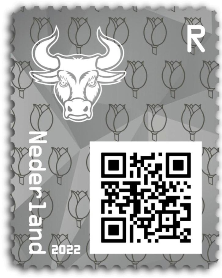 5x Cryptostamp Bull 2022 - Zwart, Niet Geclaimd, Postzegels en Munten, Postzegels | Nederland, Postfris, Na 1940, Ophalen of Verzenden