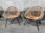 Stoelen '60s ( rotan ) Retro/Vintage/Design, Huis en Inrichting, Stoelen, Ophalen, Gebruikt, Twee, Vintage