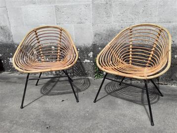 Stoelen '60s ( rotan ) Retro/Vintage/Design  beschikbaar voor biedingen