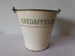 Vintage emaille emmer voor aardappelen, licht geel met groen, Ophalen of Verzenden, Overige typen