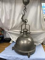 brocante patrijspoort hanglamp, Gebruikt, Brocant vintage oldlook, Ophalen of Verzenden, Glas