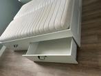 IKEA bed wit 160x200 + 4 lades + Auping verstelbare bodems, Huis en Inrichting, Ophalen, Wit, Tweepersoons, Zo goed als nieuw
