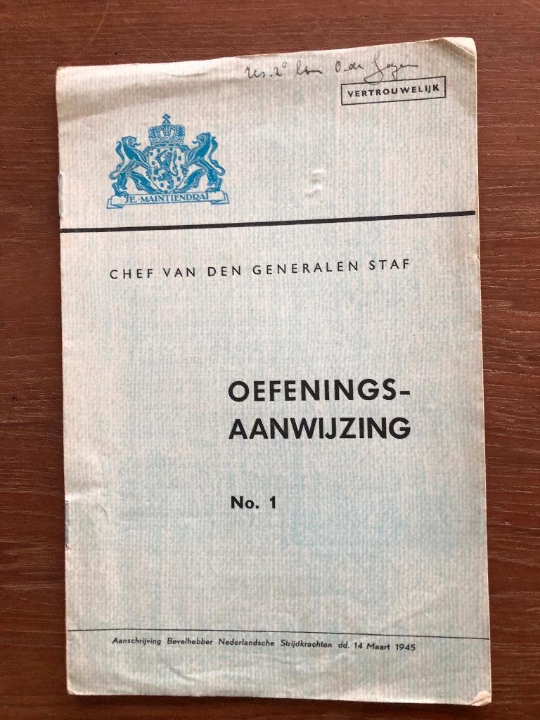 14-03-1945 Chef van den Generalen Staf. Oefeningsaanwijzing., Boeken, Verzenden, Tweede Wereldoorlog, Gelezen, Overige onderwerpen