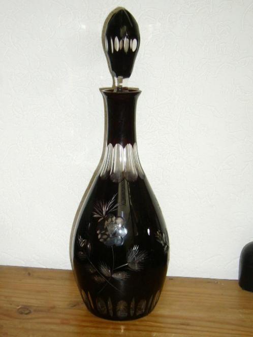 Rood Bohemia Geslepen Kristal Decanter, Antiek en Kunst, Antiek | Glas en Kristal, Ophalen